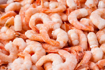 Freshly frozen tiger shrimp. Frozen Tiger Shrimp Packed and Ready for Market