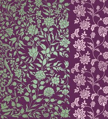 wedding card design, traditional paisley floral pattern , royal India	