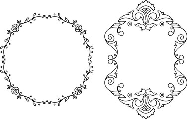 vector frames black on a white background