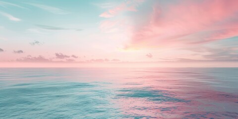 Obraz premium Soft Coral Pink and Sky Blue Gradient Blend in Abstract Artistic Painting