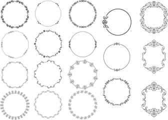 vector frames black on a white background