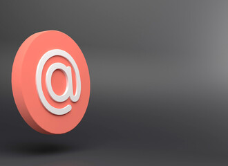 Copy space mail icon 3d illustration