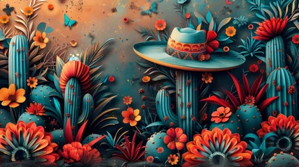 Fotobehang background illustration to commemorate a mexican cinco de mayo © cristian