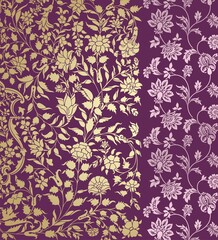 Fototapeta premium wedding card design, traditional paisley floral pattern , royal India 
