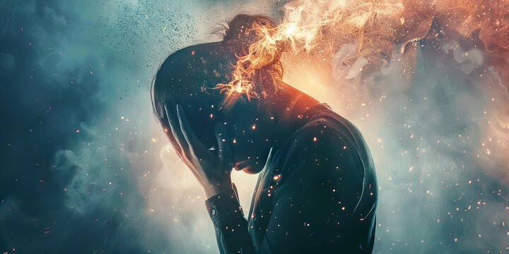 Post-Traumatic Stress Disorder (PTSD): The Flashbacks and Emotional Turmoil - Imagine a person experiencing vivid flashbacks and emotional turmoil, illustrating the impact of PTSD