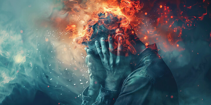 Post-Traumatic Stress Disorder (PTSD): The Flashbacks and Emotional Turmoil - Imagine a person experiencing vivid flashbacks and emotional turmoil, illustrating the impact of PTSD