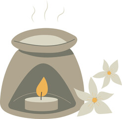 Set of spa and wellness, essential oil burner