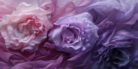 Soft Lavender and Dusky Rose Layers Overlapping in Serene Harmony Artwork