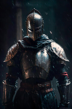 Retrato de um poderoso cavaleiro medieval