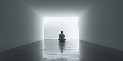 Loneliness: The Empty Room and Longing - Visualize an empty room with a person longing for connection, illustrating the feeling of loneliness