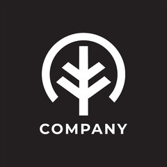 Vector leaf and tree logo design template 