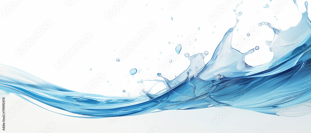 Aufkleber A splash of water on a white background. The splash is in the middle of the image and extends from the left to the right side