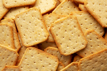Oven Baked Crackers, top view. Flat lay, overhead, from above.
