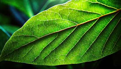 Close up on green leaf, beauty of nature details elements, spring leaves,natural element
