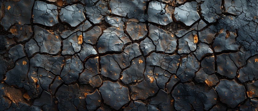 Drought cracked hot earth, environmental global warming famine concept background