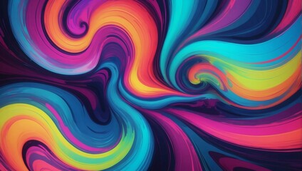 Surreal neon swirl, Vibrant colors meld in a dreamlike pattern in this abstract backdrop.