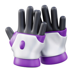 3D rendered astronaut gloves with purple accents