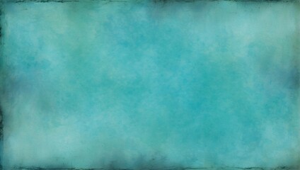 Teal Background with Textured Vintage Grunge and Watercolor Paint Marks.
