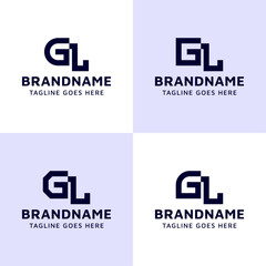 Letters GL Monogram Logo Set, suitable for any business with LG or GL initials.