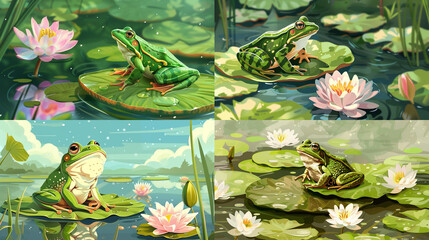 frog in the pond