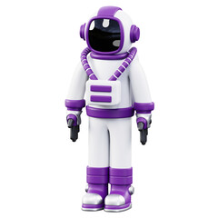 3D rendered astronaut on transparent background
