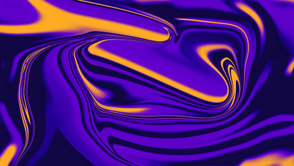 Modern, abstract, liquid iridescent, stylish gradient screen. Blue lava, digital animation. holographic, neon curved wave background. Liquid metal with ripples. Creative, design, templeate,