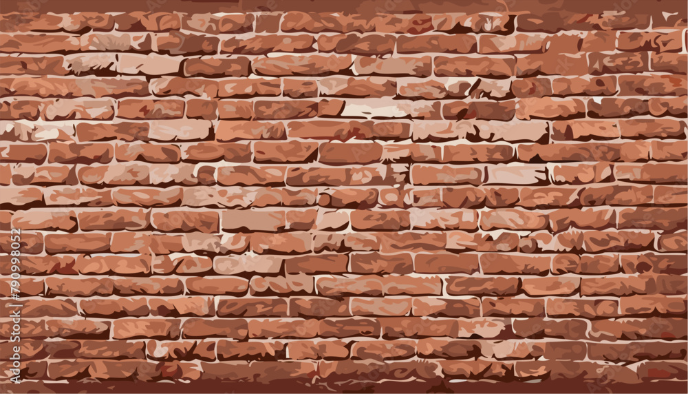 Poster Old red brick wall background