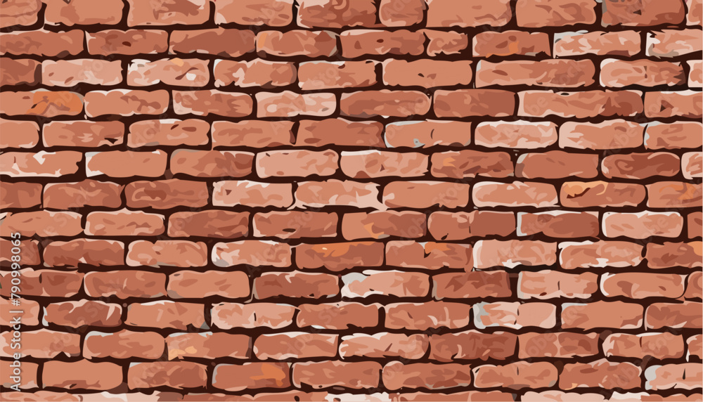 Poster Old red brick wall background