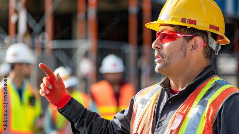 Poster engineer conducting on-site training sessions to educate workers on equipment operation and safety p