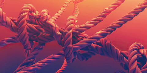Frustration: The Tangled Rope and Knots - Imagine a tangled rope with knots, illustrating feelings of frustration and entanglement