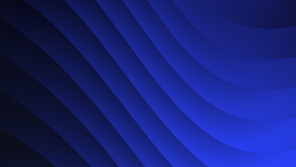 Abstract black-blue gradient lines: Thick flowing plastic stripes in a digitally animated 2D graphic gradient. ideal for modern, simple screensavers with a clean digital concept