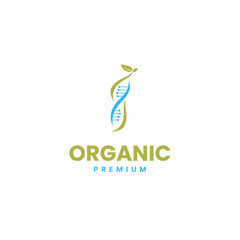 Organic DNA with leaf logo design illustration idea