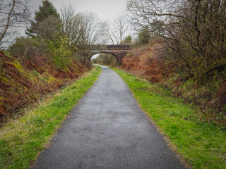 Cycle and walk path in countryside built on old railway line