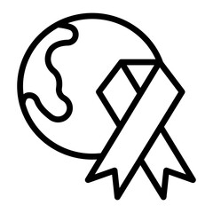 World Aids Vector Line Icon Design