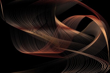 Abstract Bronze and Brown Pattern with Waves. Striped Linear Texture. Raster. 3D Illustration
