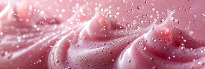 In a soft, swirling froth, macro view captures delicate textures in an abstract water background. - 791001605
