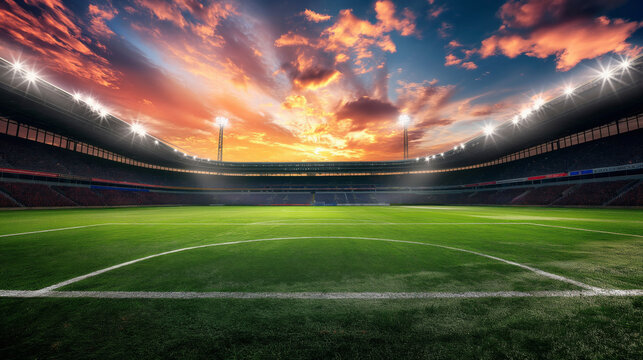Estadio de f&uacute;tbol preparado para una final