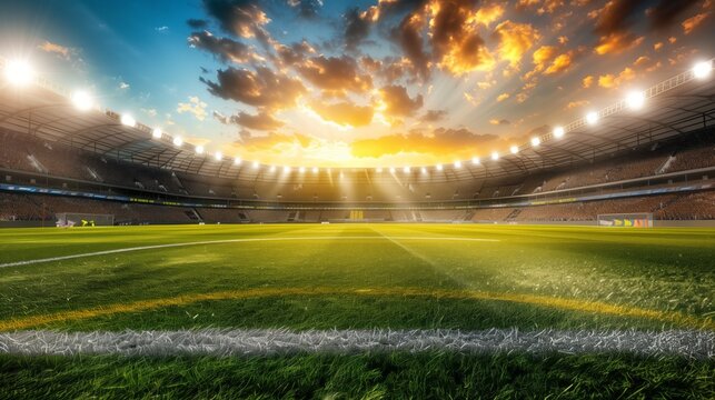 Estadio de f&uacute;tbol preparado para una final