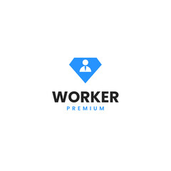 Naklejka premium Diamond worker logo design illustration idea