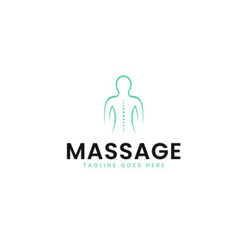 Massage therapy logo design illustration idea