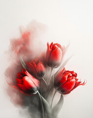 Czerwone kwiaty tulipany, abstrakcyjne tło kwiatowe