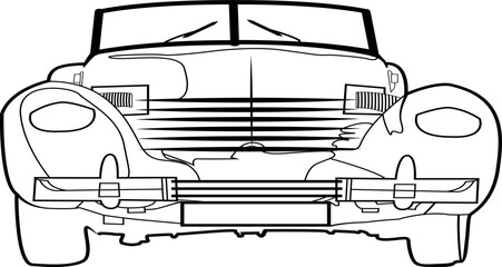 Old Car beautiful design black and white svg vector cut file cricut silhouette design for t-shirt car decor stiker etc