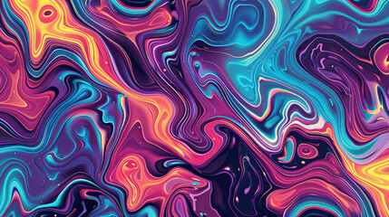 Trippy abstract wavy swirls dopamine background