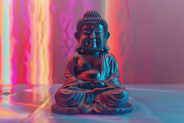 Minimalist Buddha statue in art toy design.