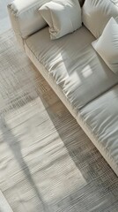 Fototapeta na wymiar Minimalist Modern Sofa in a Contemporary Living Room. Generative ai