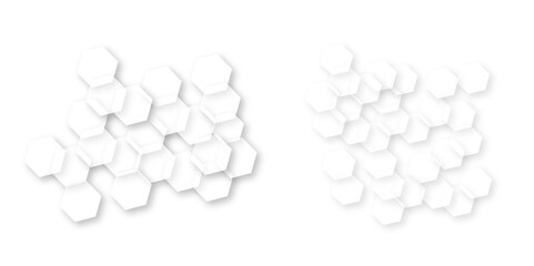 Abstract white background with hexagon and hexagonal background. Luxury white pattern with hexagons. abstract 3d hexagonal background with shadow. 3D futuristic abstract honeycomb mosaic background.