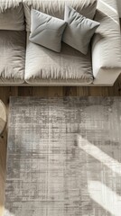 Fototapeta na wymiar Minimalist Modern Sofa in a Contemporary Living Room. Generative ai