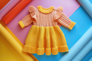 Colorful knitted dress for children