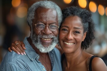 Smiling senior couple in dance class