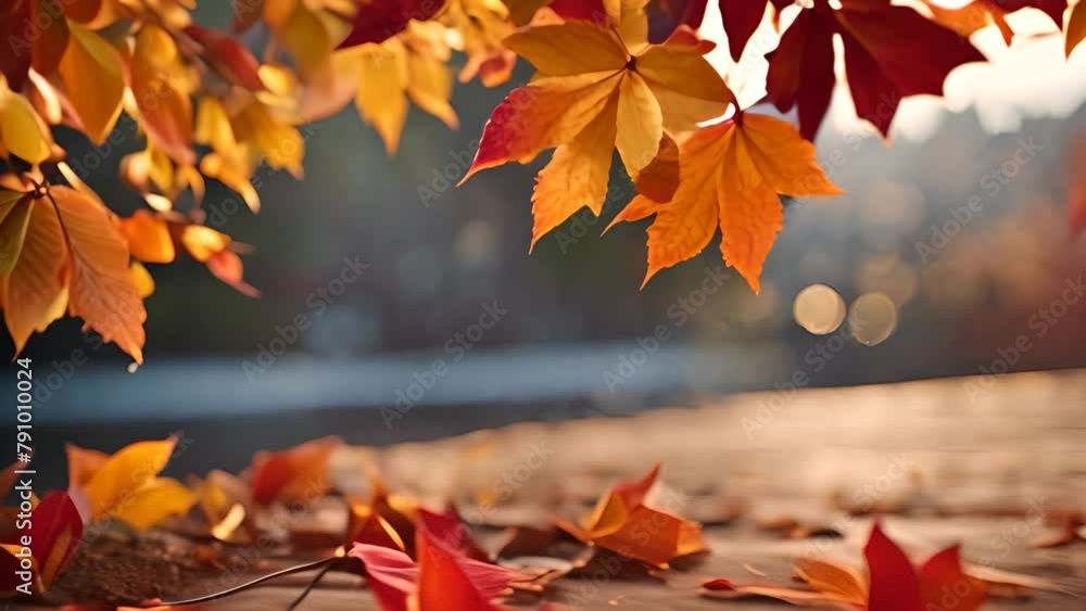 Aufkleber pile of leaves on table generative ai